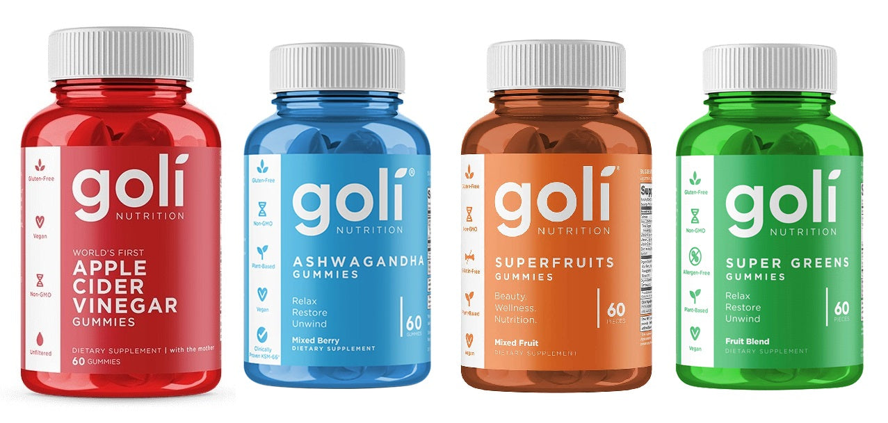 Goli Supergreens Gummies ACV Ashwagandha Superfruits 60x Gummies Choose Bottle