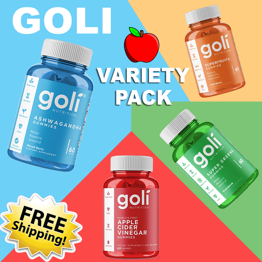 Goli Supergreens Gummies ACV Ashwagandha Superfruits 60x Gummies Choose Bottle