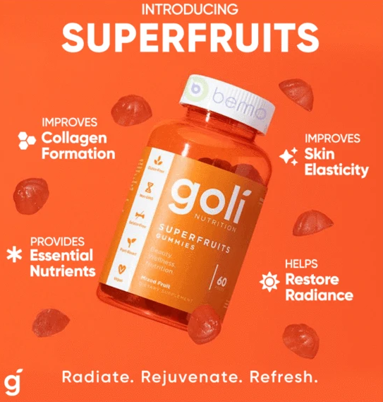 Goli Supergreens Gummies ACV Ashwagandha Superfruits 60x Gummies Choose Bottle